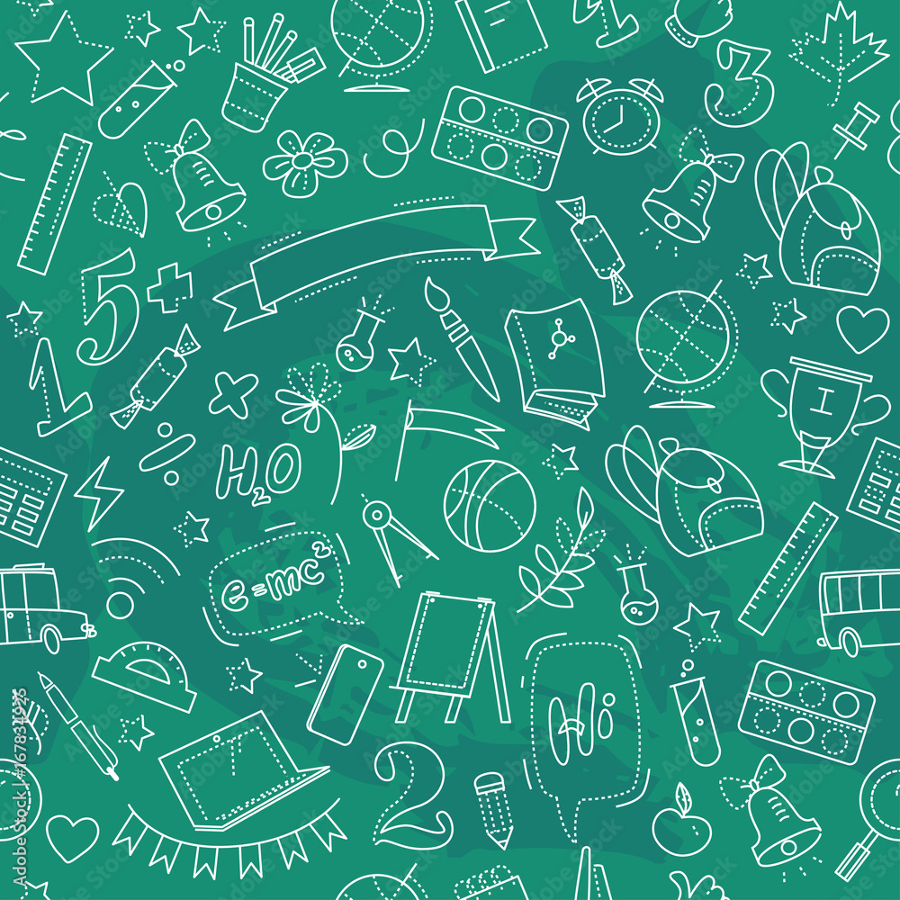 Vector cartoon back to school seamless pattern Vector cartoon back to school seamless pattern
