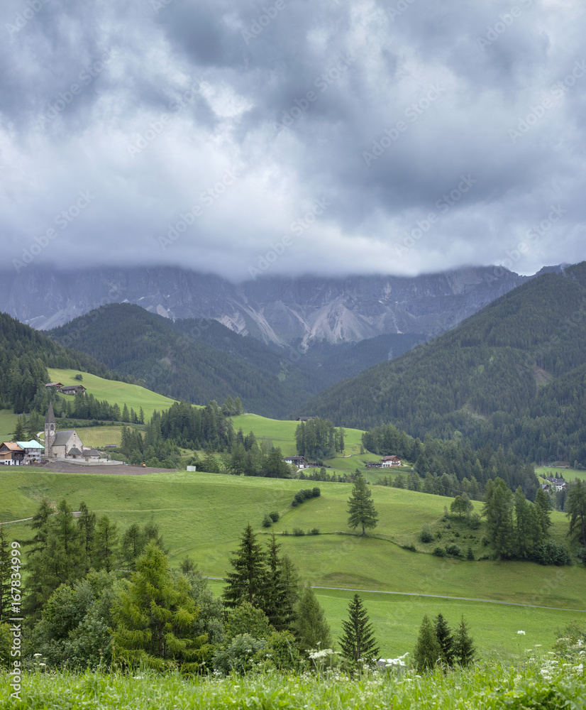 rainy sky in valley in Italy 