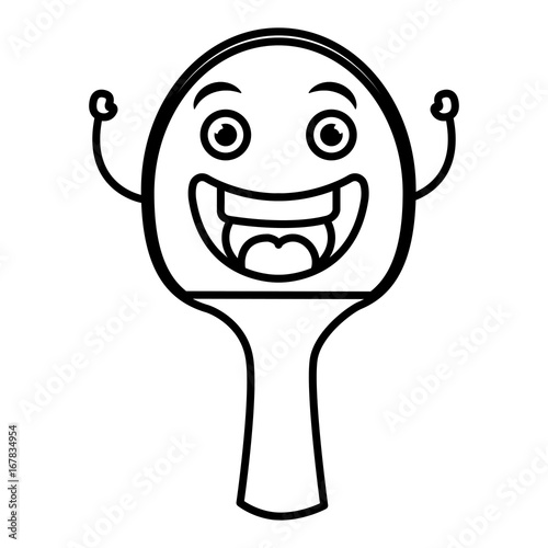 ping pong racket kawaii character vector illustration design