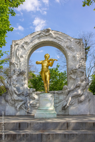 Photography Statue of Johan Strauss in Vienna, Austria
