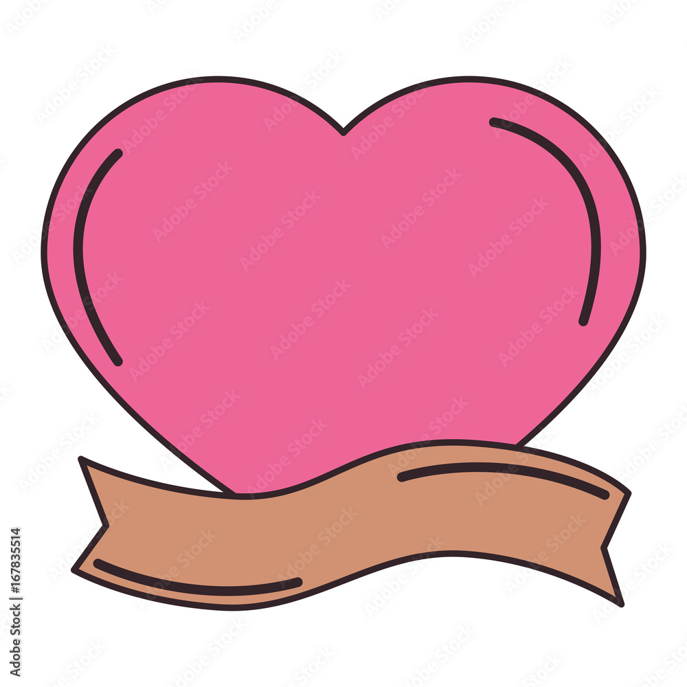 heart love card with ribbon vector illustration design heart love card with ribbon vector illustration design