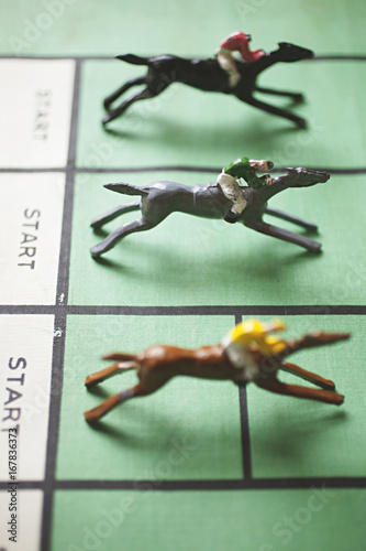 Vintage horse racing game representing Spring racing carnival