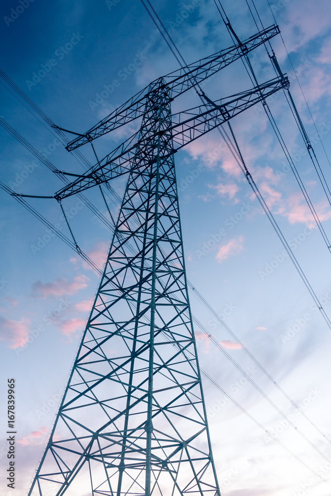Electricity pylon against a twilight sky Electricity pylon against a twilight sky