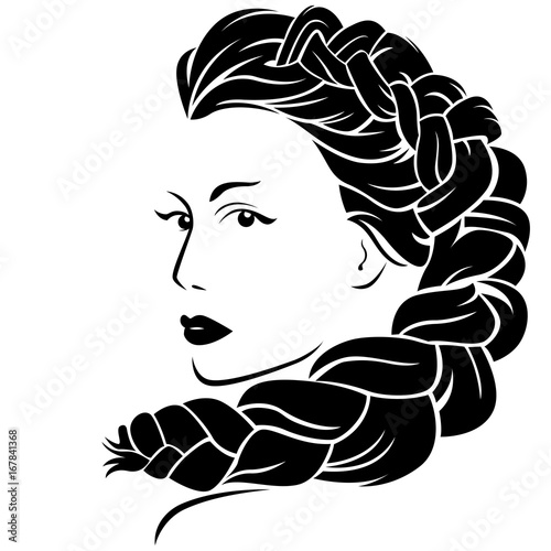 Woman with fluffy braided plait