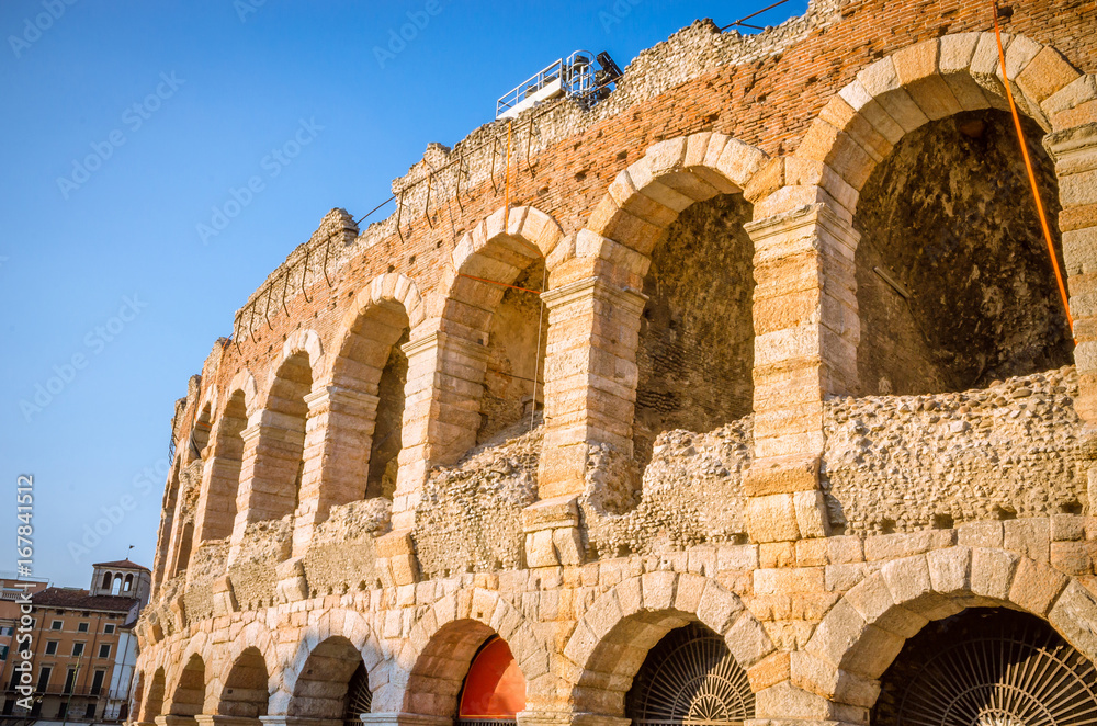 Verona amphitheatre (Roman Arena) in Verona, Veneto region, Italy.