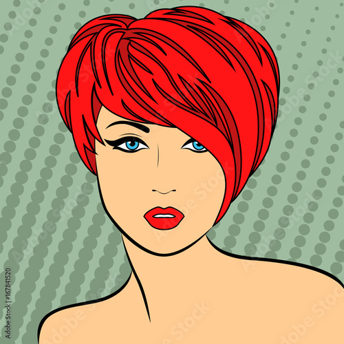 Red-haired retro style girl