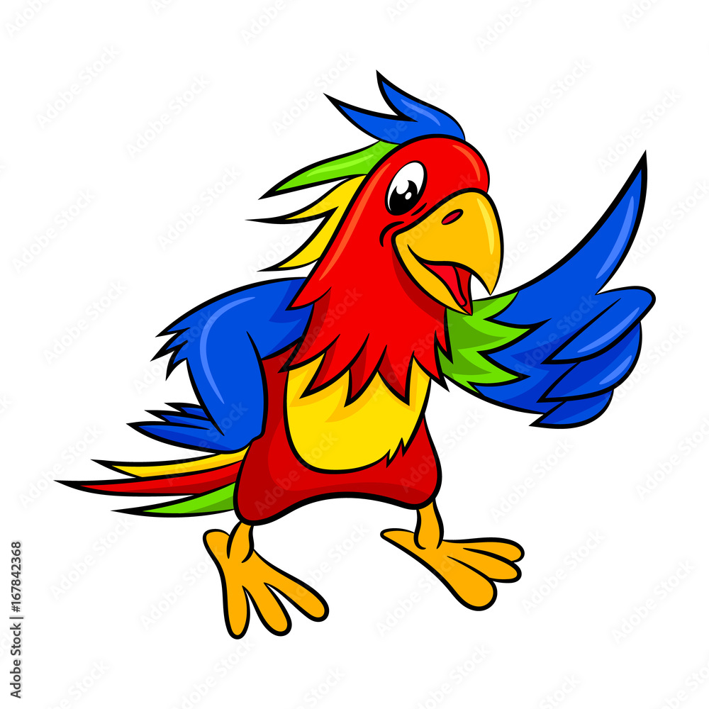 Cute cartoon parrot.