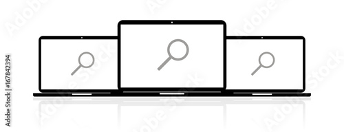 Laptop Banner - Lupe Suche