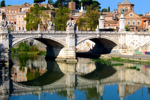 Bridge Over Tiber River in Rome