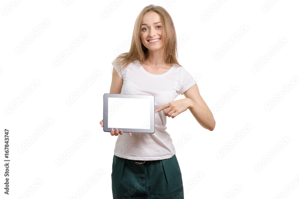 Beautiful young girl with tablet Beautiful young girl with tablet