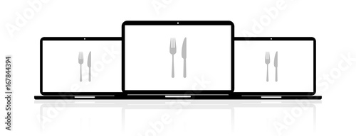 Laptop Banner - Gabel und Messer