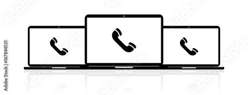 Laptop Banner - Telefon Hörer