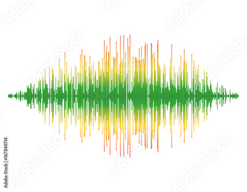 Sound wave. Isolated on whi...