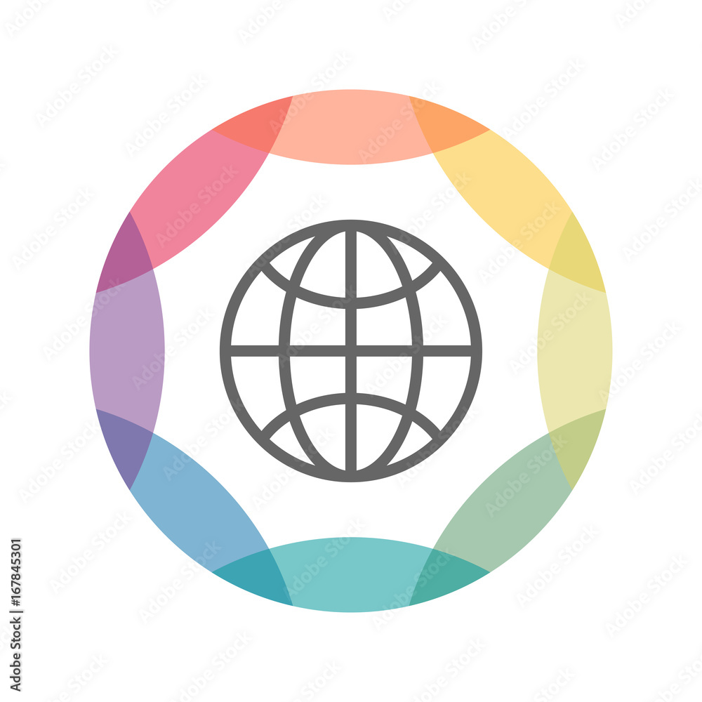 farbiges Icon - Globus - Internet - Globalisierung farbiges Icon - Globus - Internet - Globalisierung