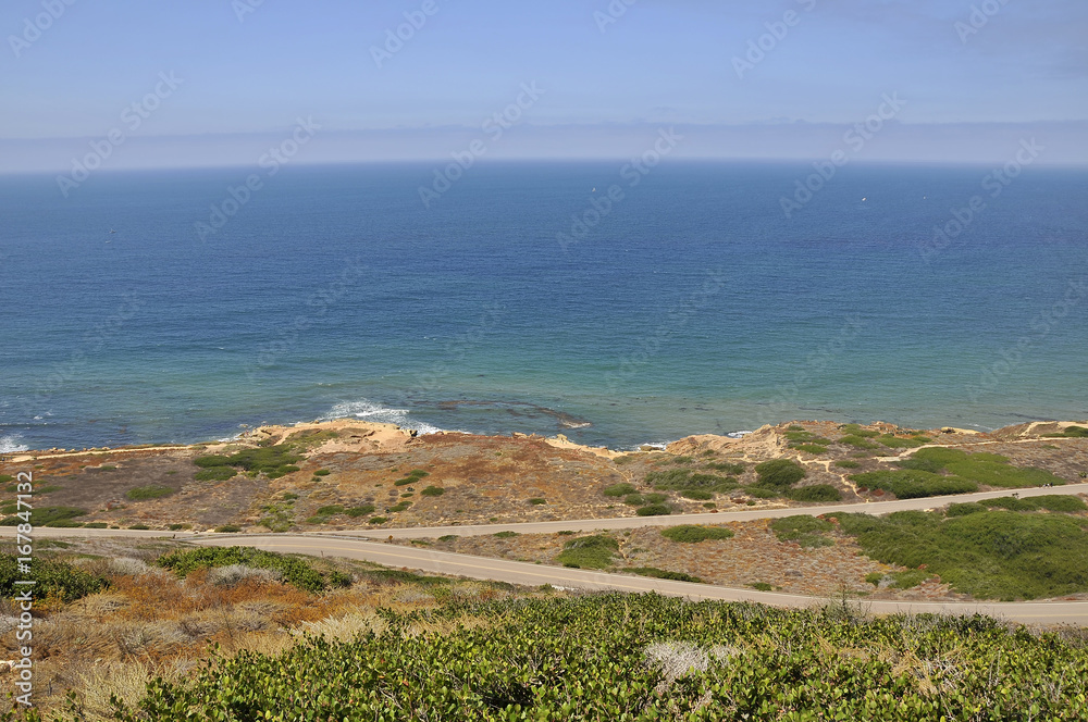 View over the Pacific Ocean from Cabrillo Point, California, San Diego