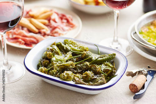 Pepper green padron in plate