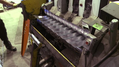 Close up, metal sheet production in factory