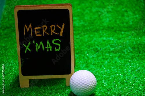 golf ball with X'mas sign