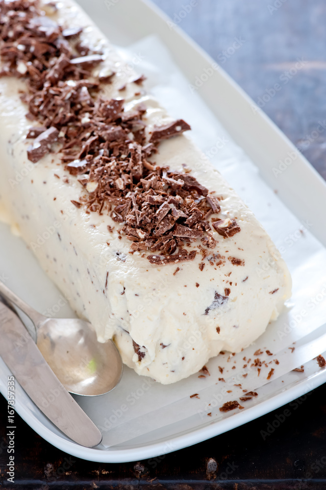 homemade ice cream cake with vanilla and chocolate homemade ice cream cake with vanilla and chocolate