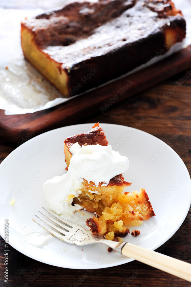 fresh baked lemon cake on wooden table fresh baked lemon cake on wooden table