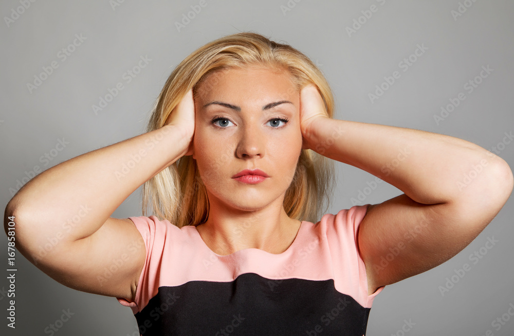 Fototapeta premium Young woman won't listen.