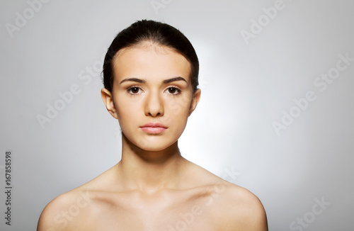 Beautiful face of young woman