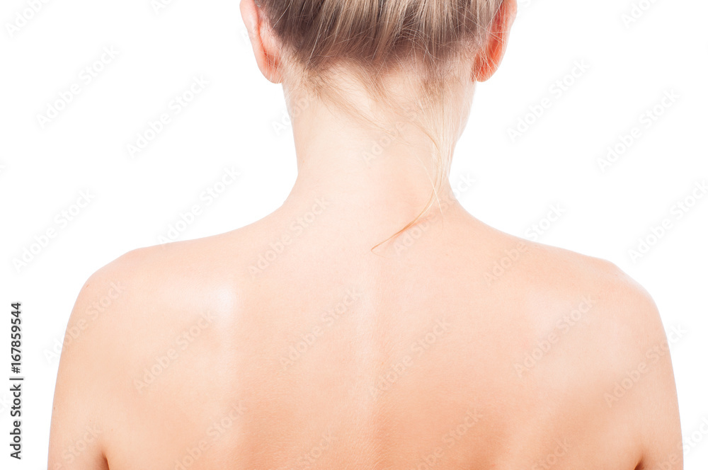 Naklejka premium Nude shoulders woman from the back.