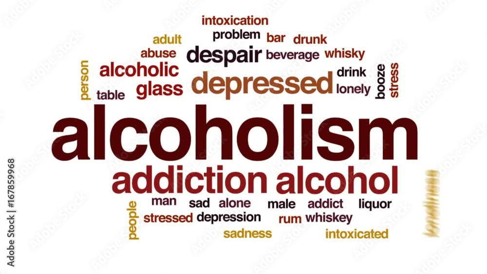 Alcoholism animated word cloud, text design animation. Alcoholism animated word cloud, text design animation.