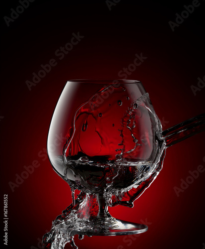 Cognac glass with splash
