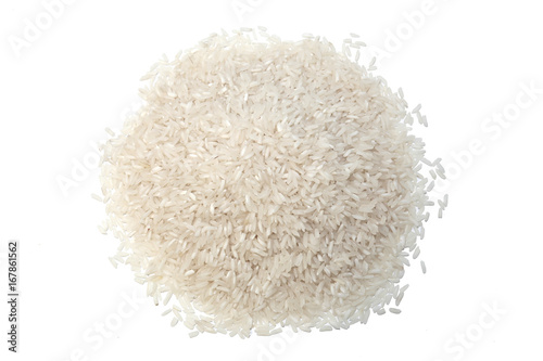 rice closeup on white background