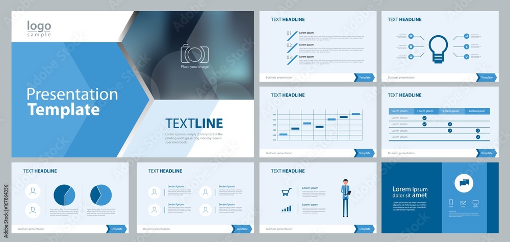 design template for business presentation and page layout for brochure ...
