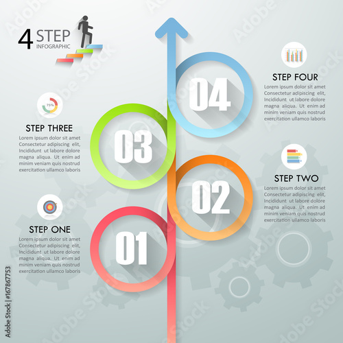 Design infographic template 4 options. Business concept can be used for workflow layout, diagram, number options, timeline, steps, demo infographic