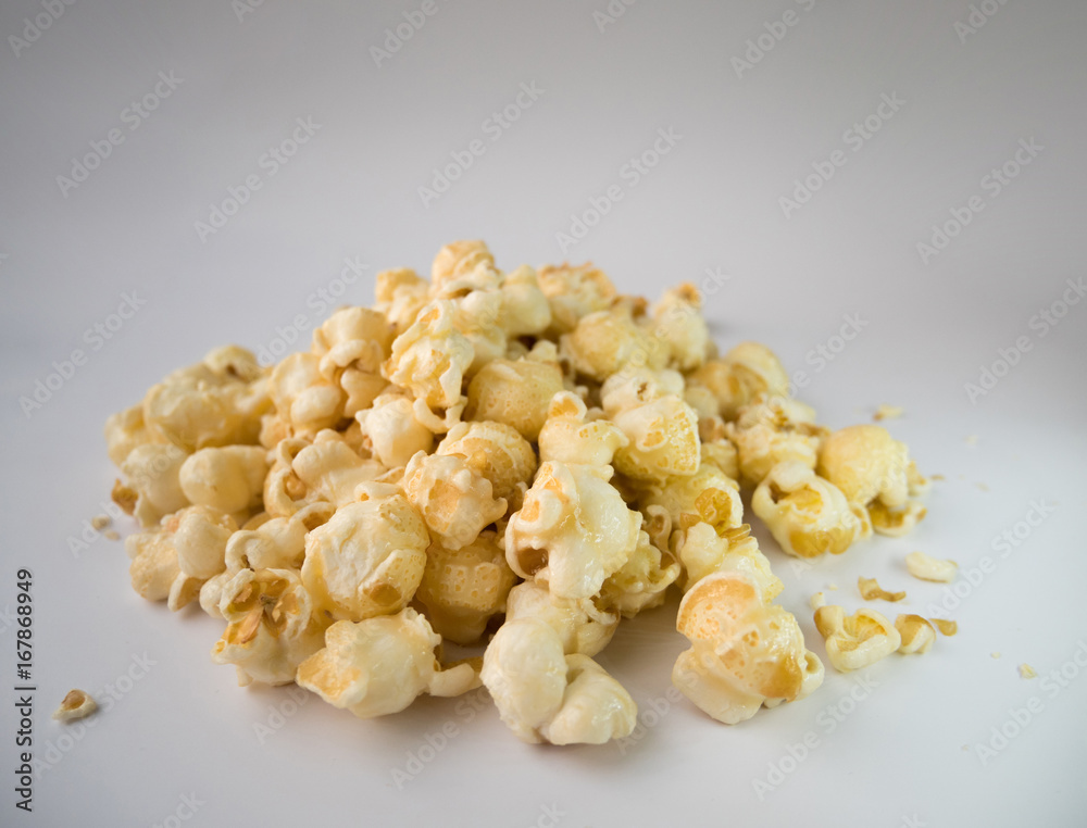 popcorn on white