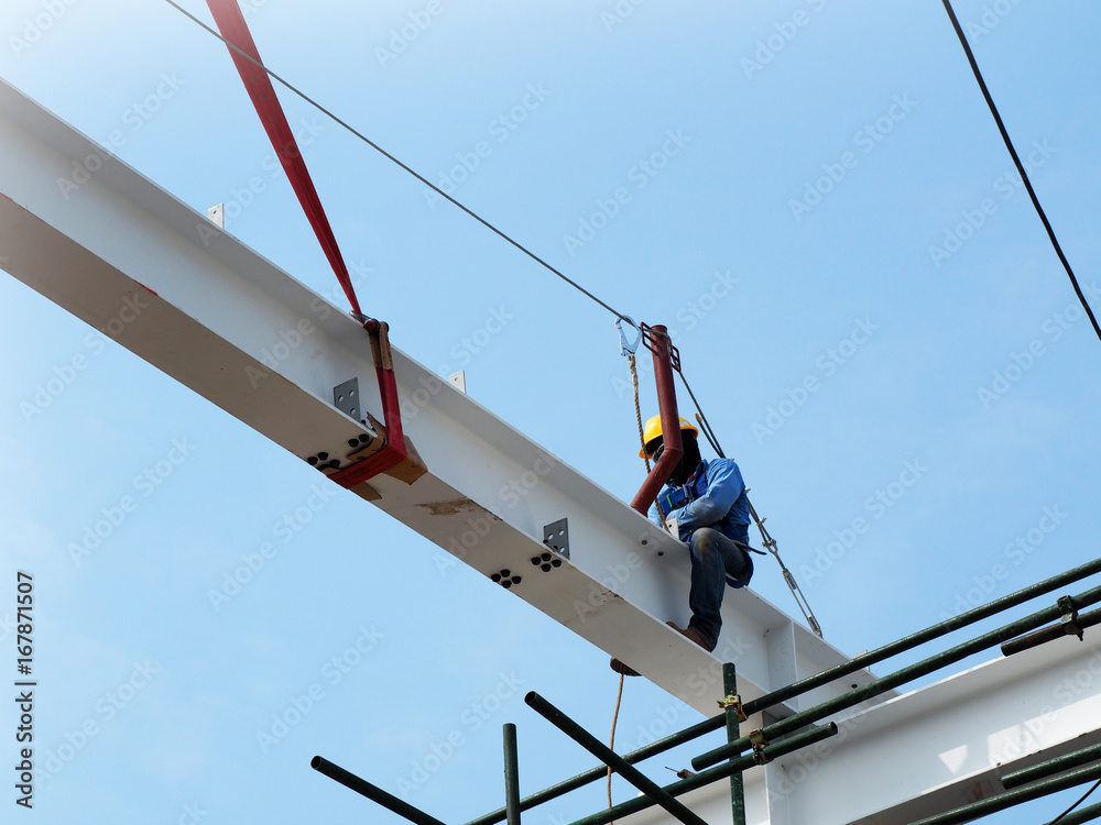 Man Working on the Working at height Man Working on the Working at height