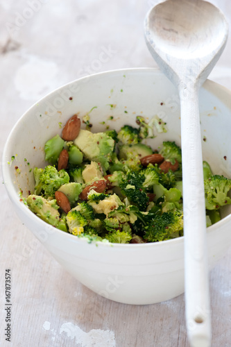 Homemade saladwith broccoli, balanced meal photo