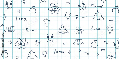 Physics subject. Back to School background. Education banner.