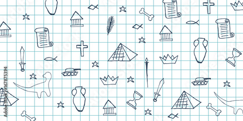 History subject. Back to School background. Education banner.