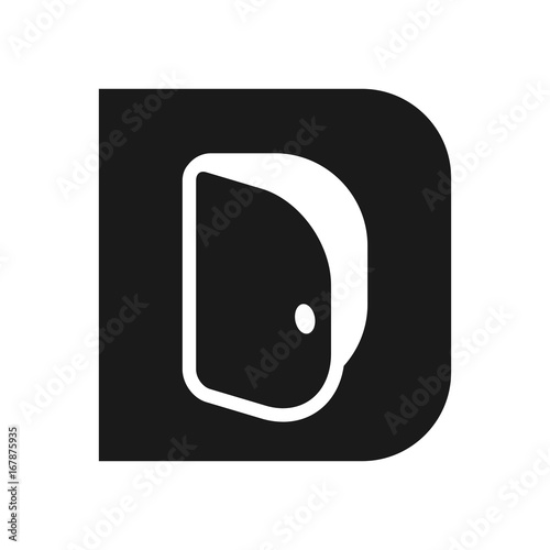 open door vector logo. letter D