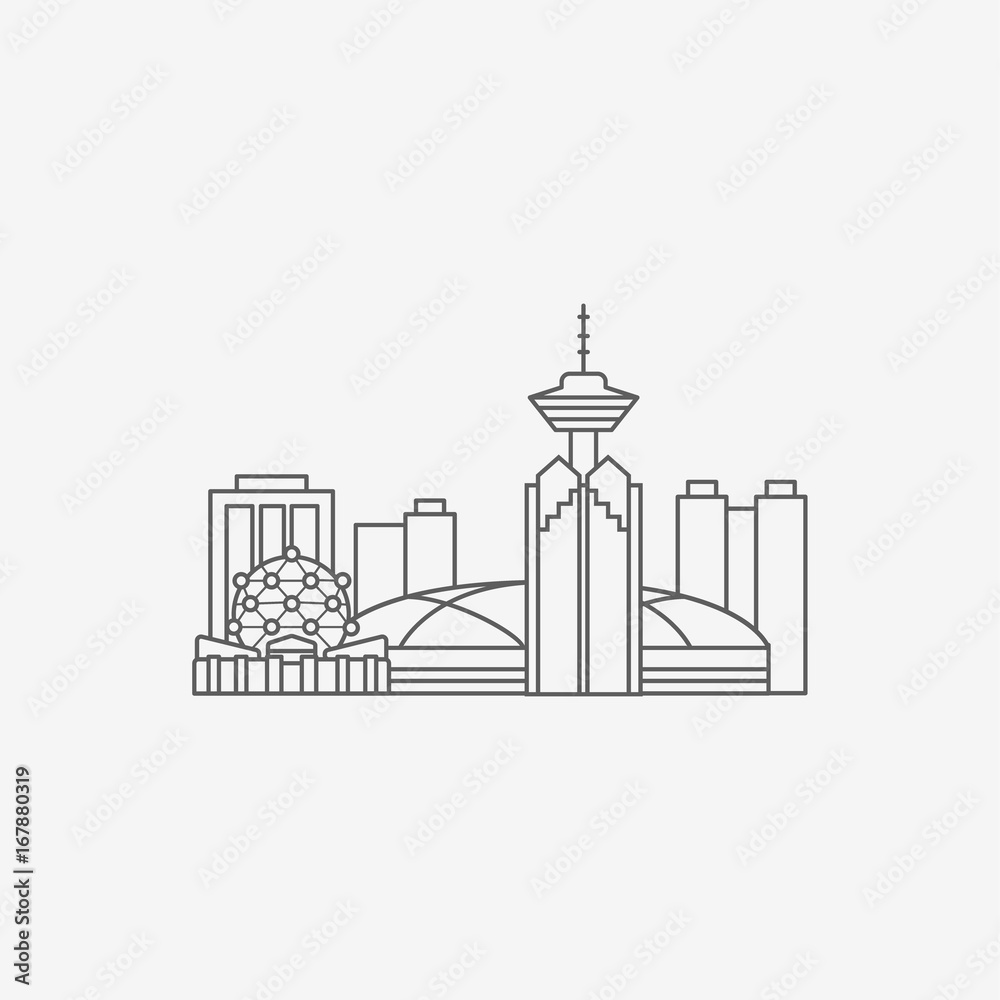 Obraz premium Vancouver Canada city silhouette icon