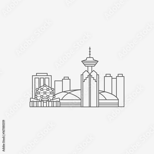 Vancouver Canada city silhouette icon