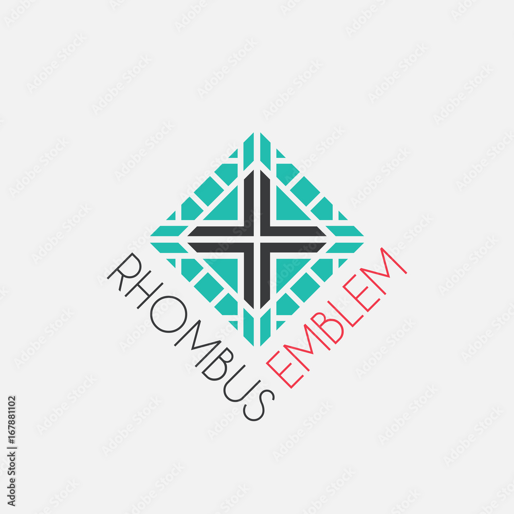 Vector mosaic rhombus emblem