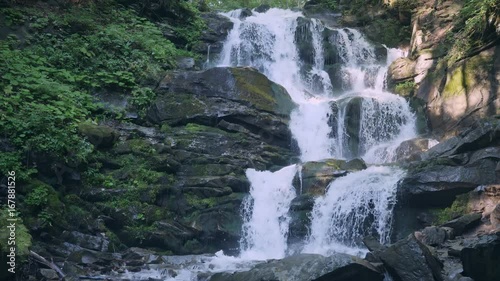 Carpatian waterfall Shipot, Pylypets, Podobovets Ukraine 4k video photo