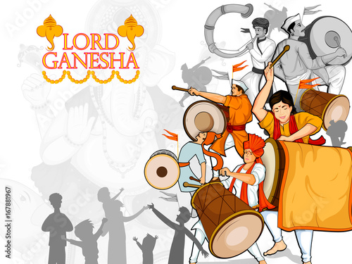 Lord Ganpati for Happy Ganesh Chaturthi festival celebration of India