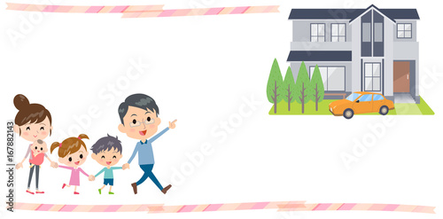 Hand holding family 2 generations Walking House tour