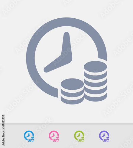 Time & Money - Granite Icons. A professional, pixel-perfect icon designed on a 32x32 pixel grid and redesigned on a 16x16 pixel grid for very small sizes