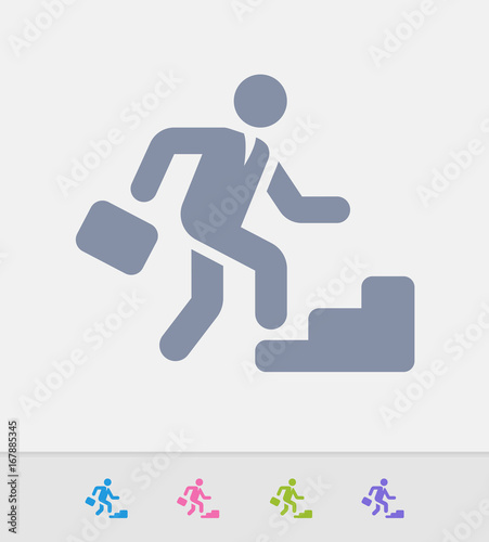 Climbing Businessman - Granite Icons. A professional, pixel-perfect icon designed on a 32x32 pixel grid and redesigned on a 16x16 pixel grid for very small sizes