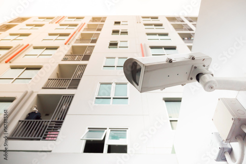 Security CCTV camera in the residential building