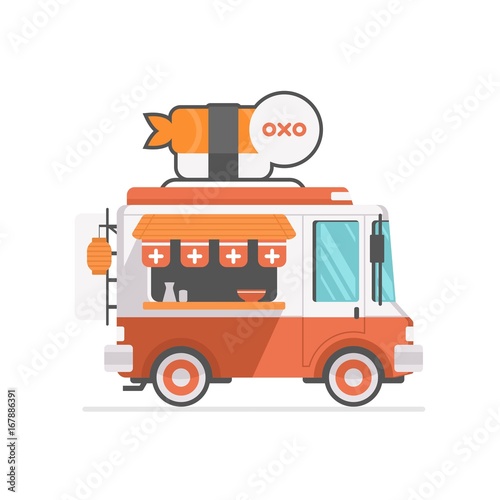 japanese food truck icon vector illustration photo