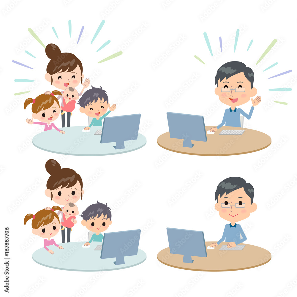 family 2 generations internet communication Remote family 2 generations internet communication Remote