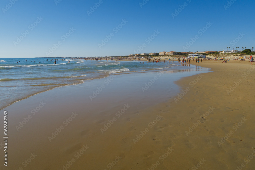 Beach of La Barrosa, Sancti Petri, Cádiz, Spain Beach of La Barrosa, Sancti Petri, Cádiz, Spain